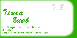 timea bumb business card
